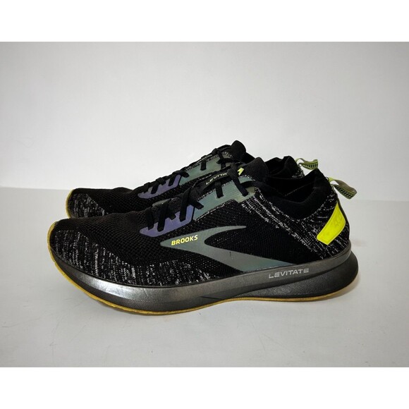 Brooks Levitate 4 Mens size 10.5 EU 44.5 Running Shoes Black‎ Neon main image 5